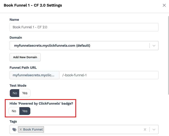 hide clickfunnels badge