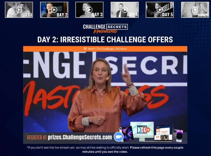 challenge secrets masterclass review day 2