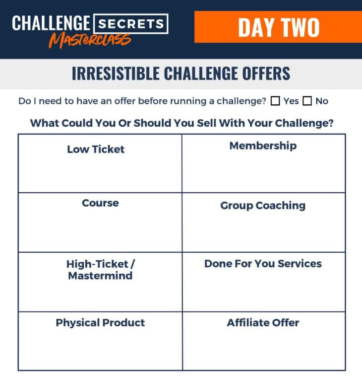 Challenge Secrets Masterclass homework