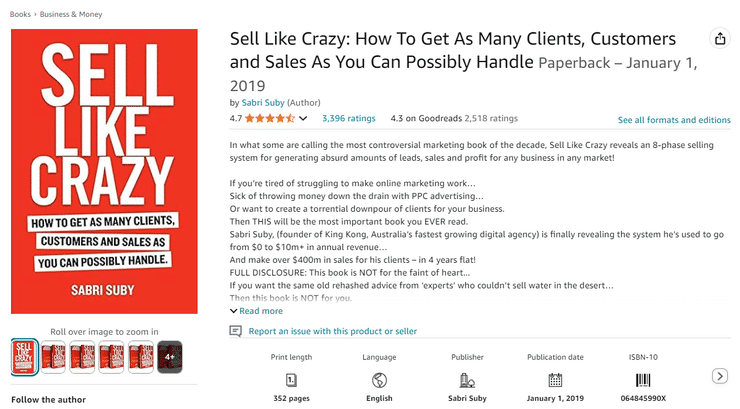 sell like crazy book reviews on amazon