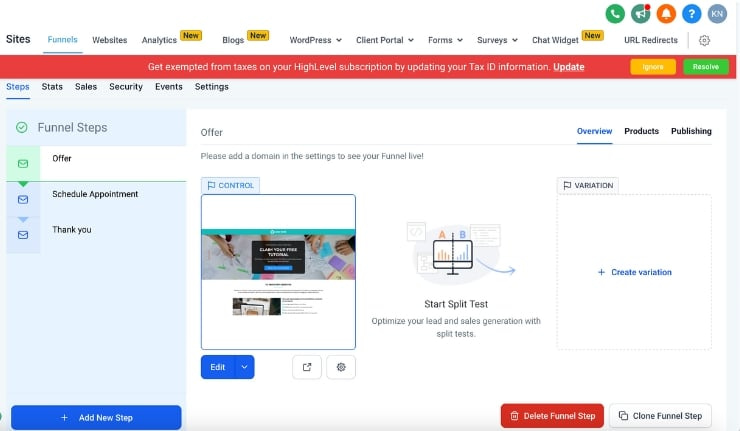 Building funnels in GoHighLevel is as easy as snapping Lego bricks together.