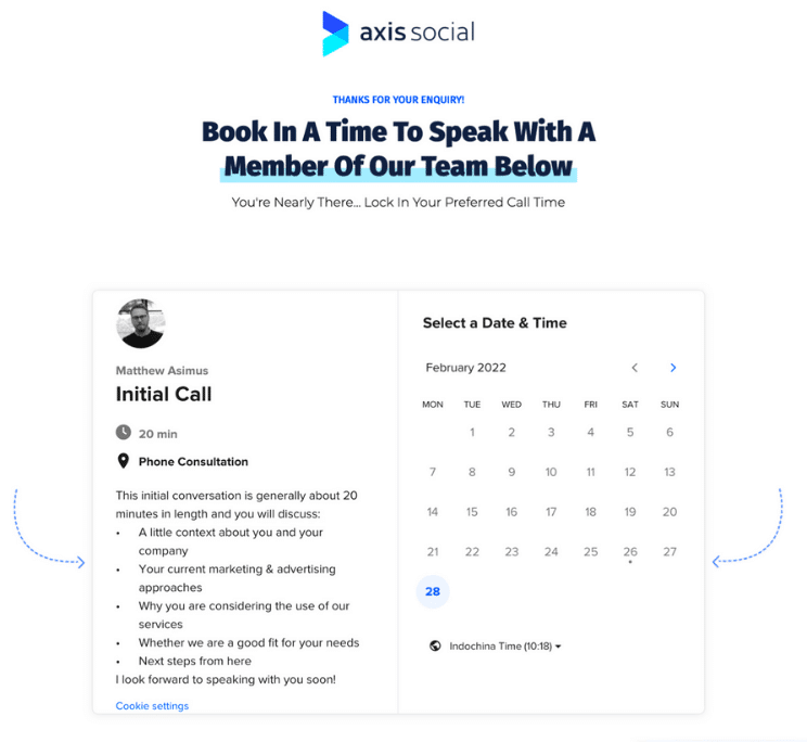 b2b sales funnel example asis social