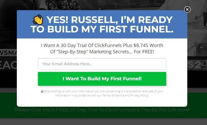 your first funnel pop-up