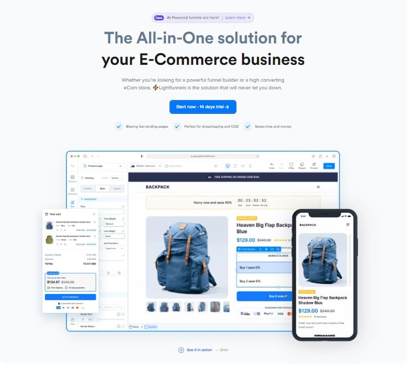 Lightfunnels: All-in-one Solution for Ecommerce