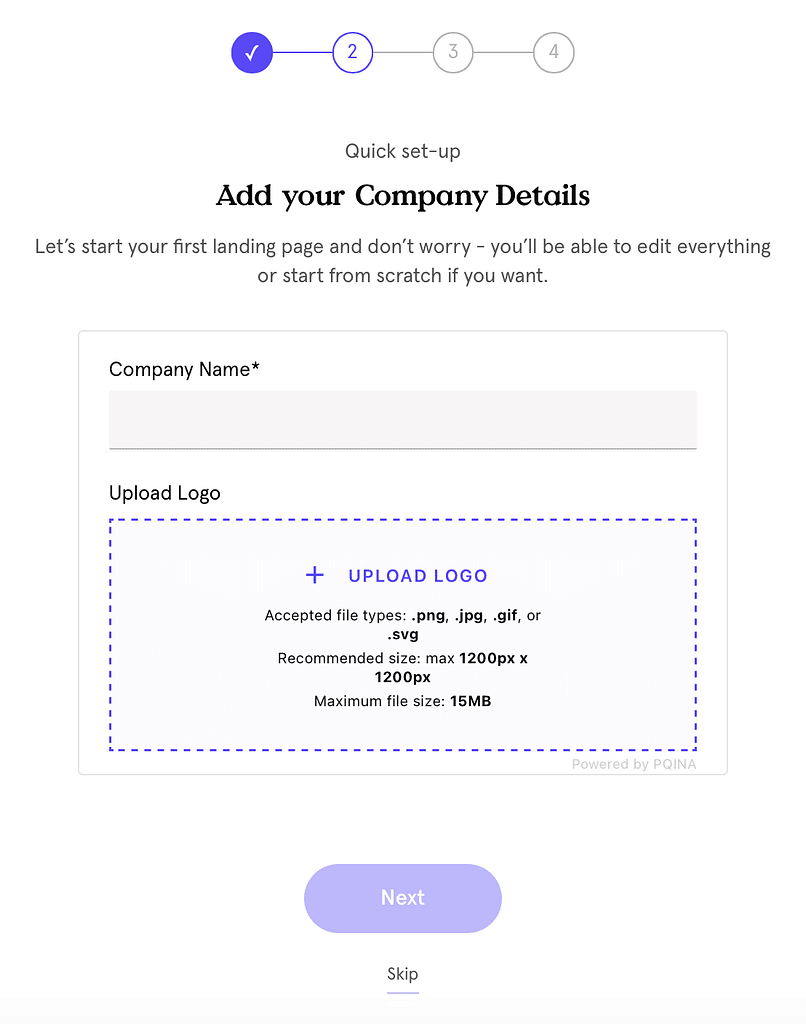 Add your company detail and logo on Leadpages