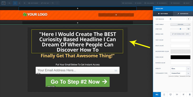 change headline in clickfunnels