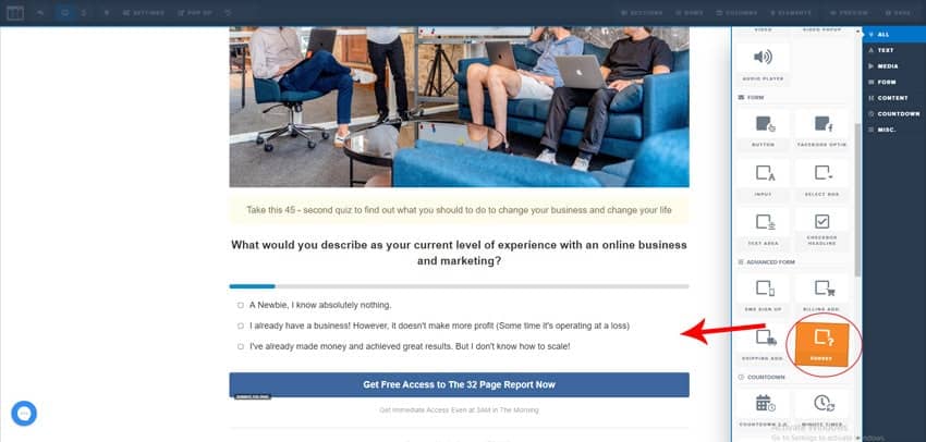 Add survey in clickfunnels