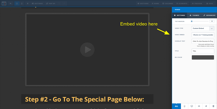 embed video in clickfunnels