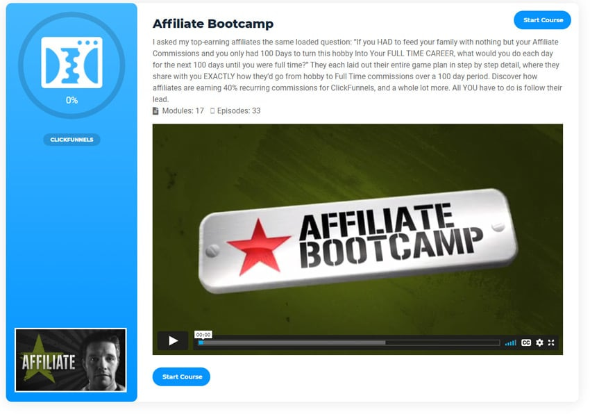Affiliate bootcamp funnel flix