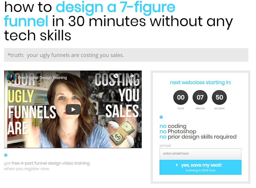 CF Design Funnel: Squeeze page