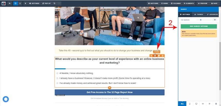 edit survey questions and answers