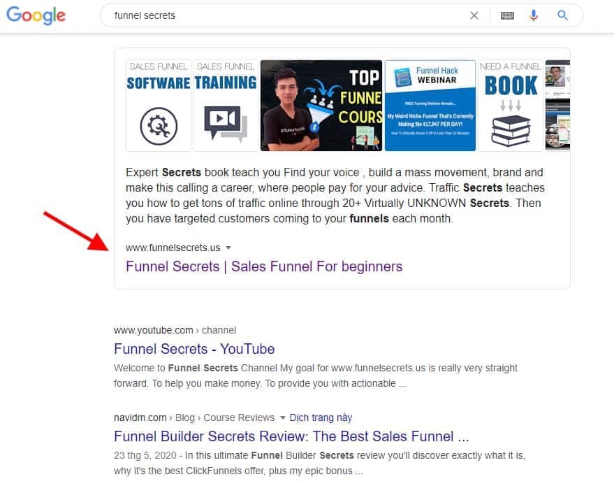 Funnel Secrets research google