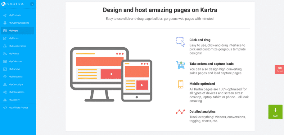 kartra landing page builder