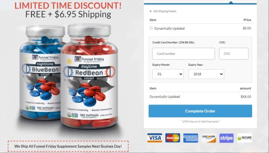 supplement sales funnel checkout step 2