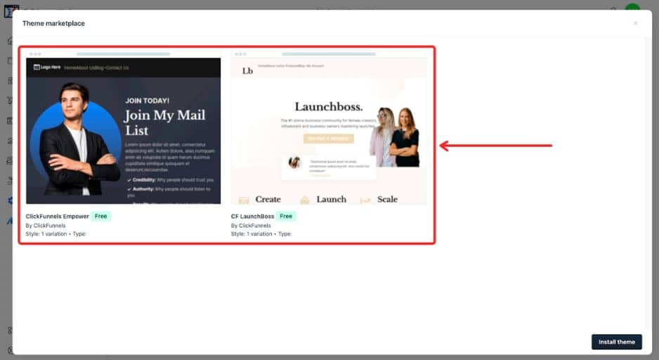 clickfunnels website template