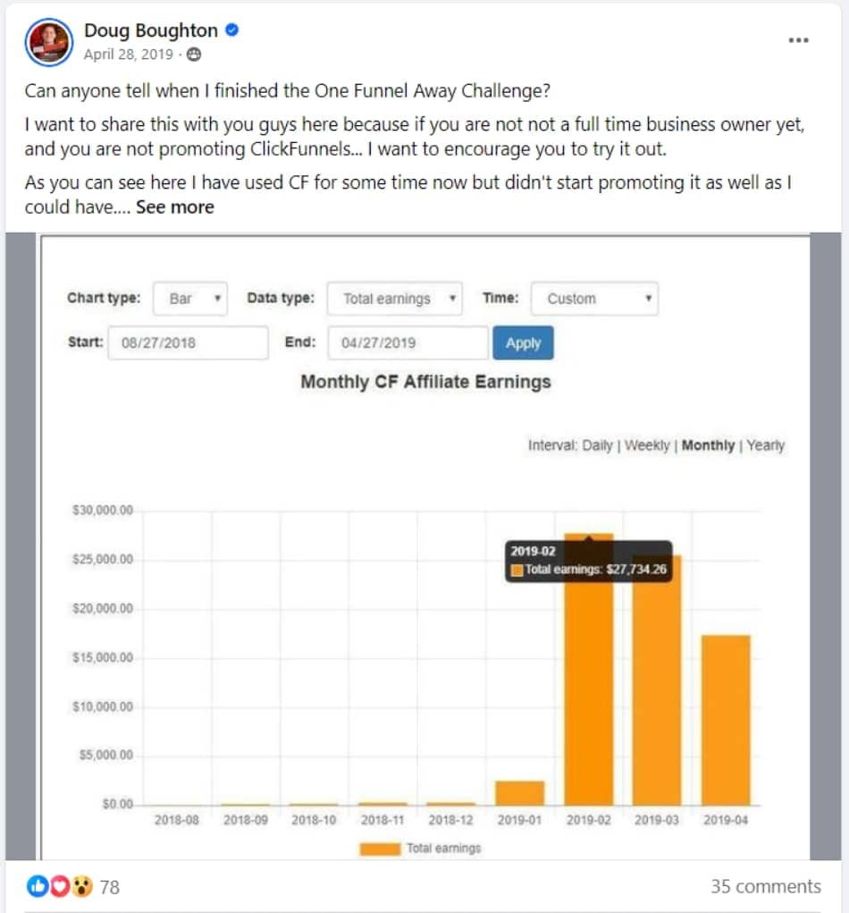 one funnel away challenge testimonial 2