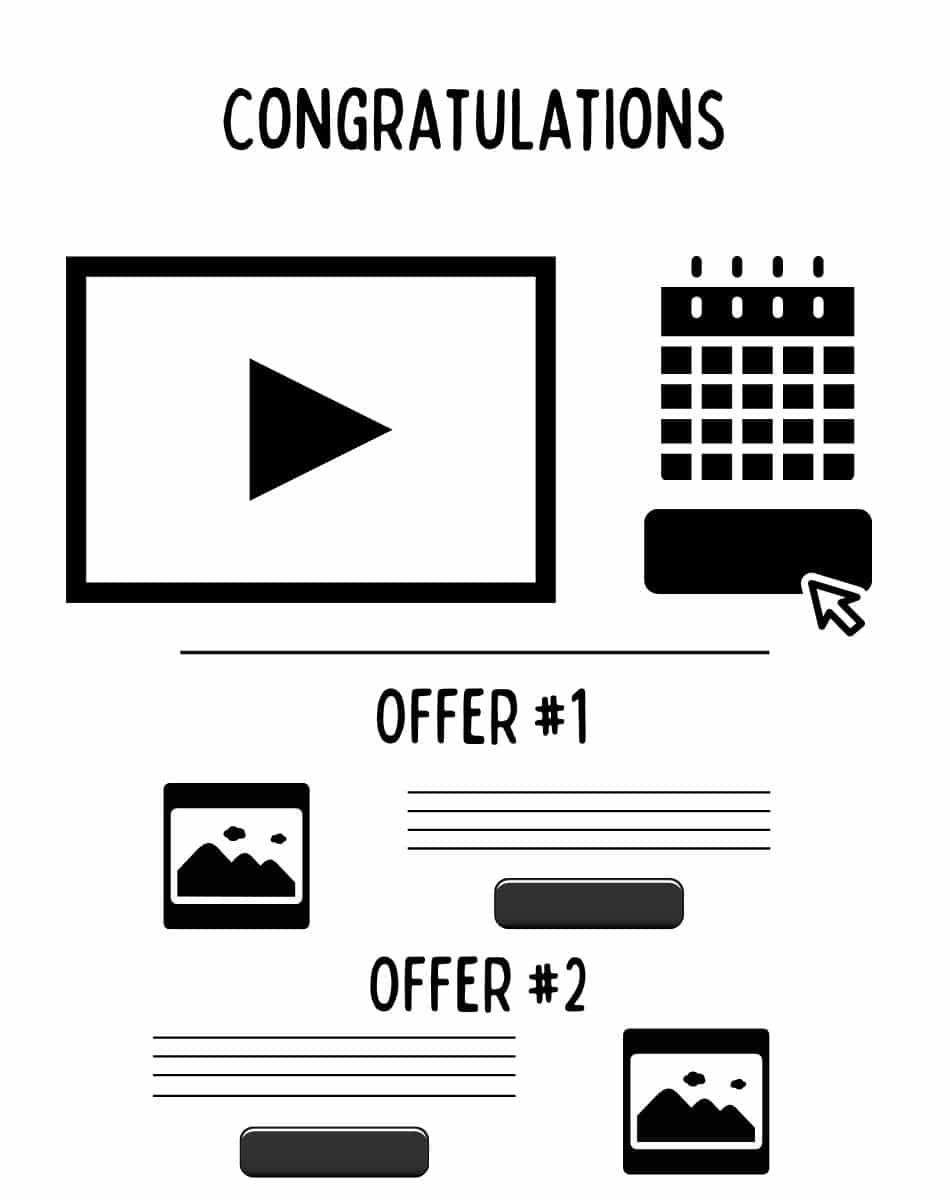 Webinar funnel thank you page layout