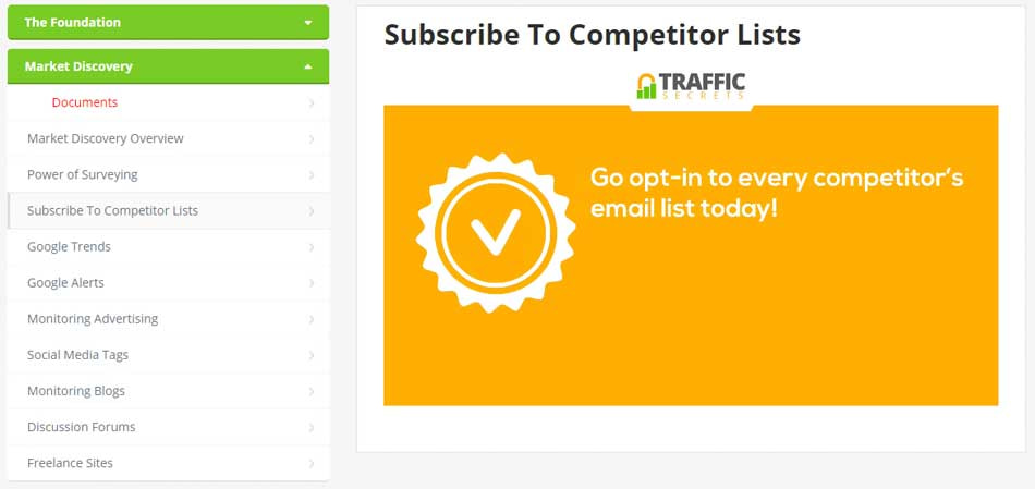 subscribe to competitor list traffic secrets