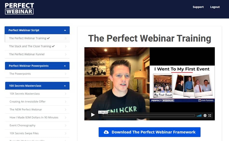 Clickfunnels training course: perfect webinar secrets