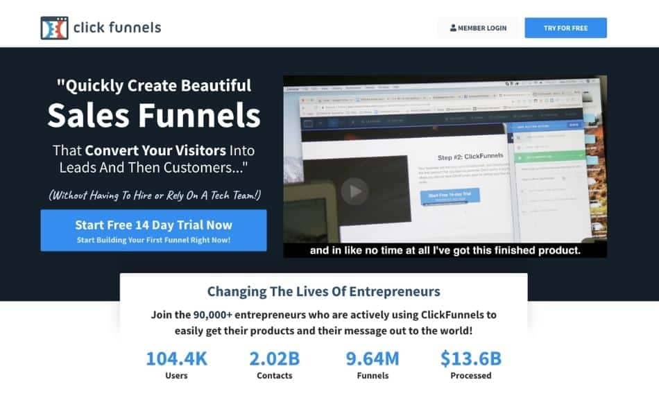 sales funnel software clickfunnels