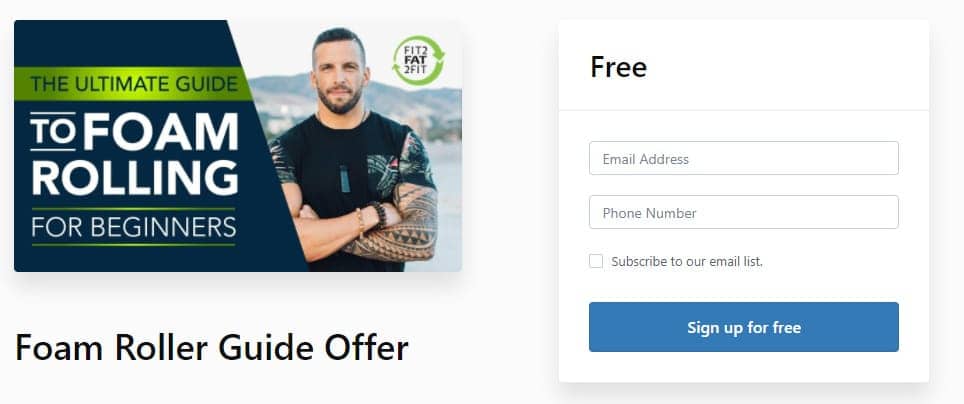 lead magnet example fit2fat2fit