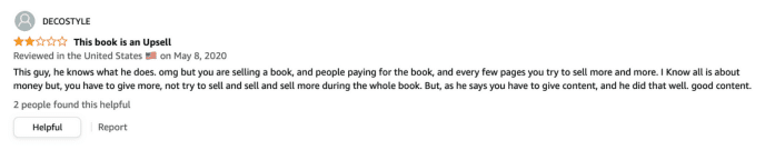 Negative review example